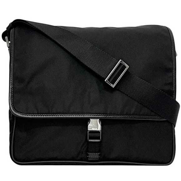 PRADA Black Leather Saffiano Shoulder Bag - Picture 2 of 11